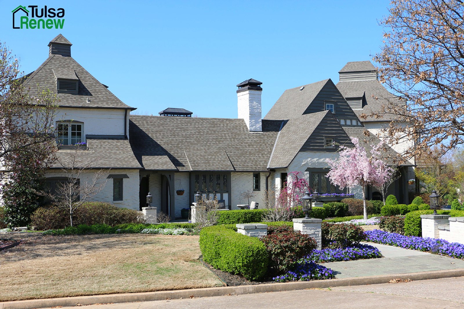 A Midtown-style Tulsa house sided in Hardie with a Tulsa Renew mark